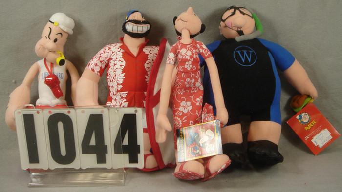 Lot of 4 Popeye Plush Characters,