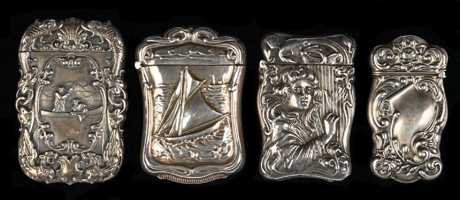 LOT OF 4: SILVER MATCH SAFESThe lot