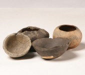 Lot of 4 small pottery vessels