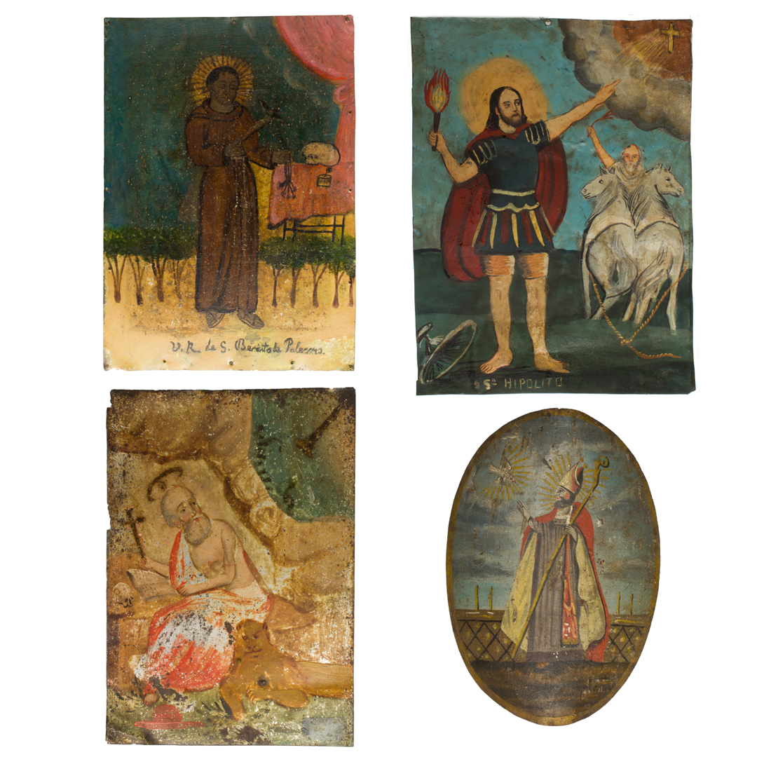 (LOT OF 4) SPANISH COLONIAL TIN