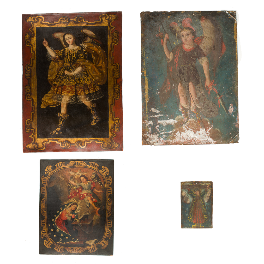 (LOT OF 4) SPANISH COLONIAL TIN