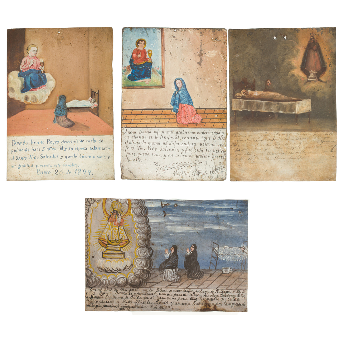 (LOT OF 4) SPANISH COLONIAL TIN