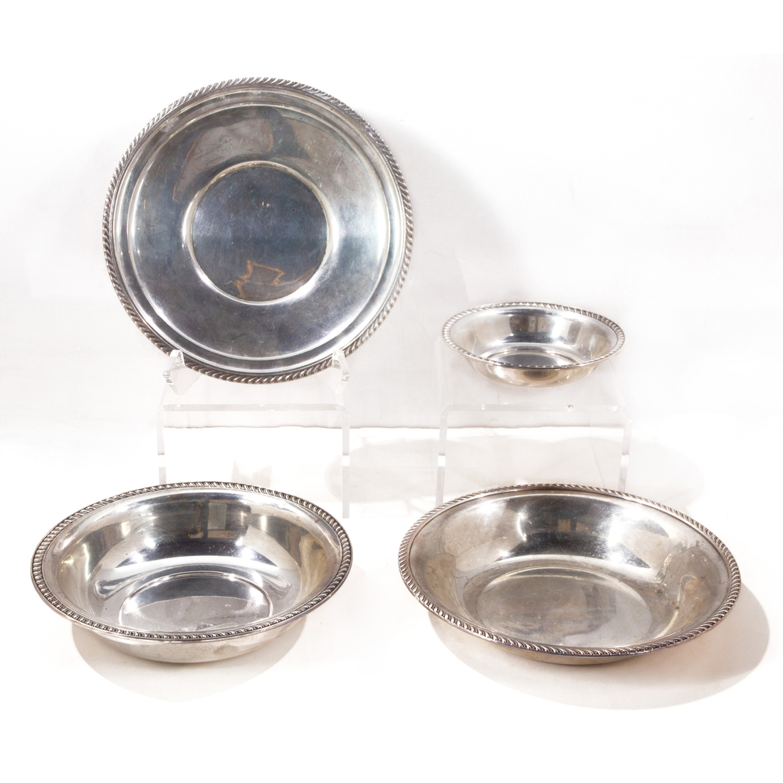 (LOT OF 4) STERLING HOLLOW WARE