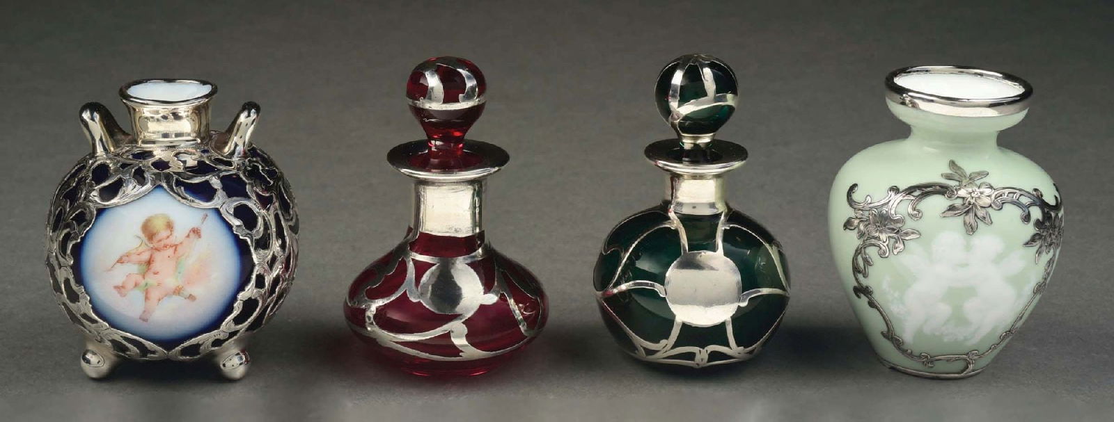 LOT OF 4: STERLING SILVER OVERLAY