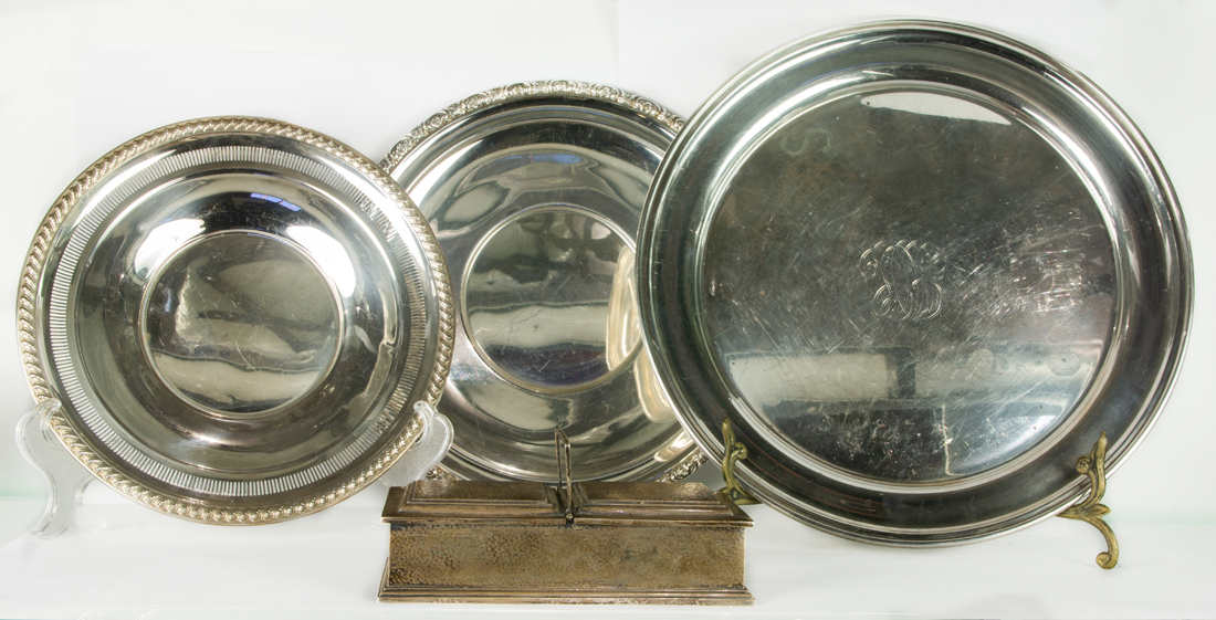 (LOT OF 4) STERLING TRAYS,