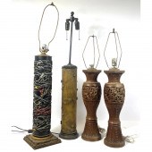 Lot of 4 Table Lamps. Two Wall