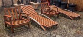 (LOT OF 4) TEAK OUTDOOR FURNIT