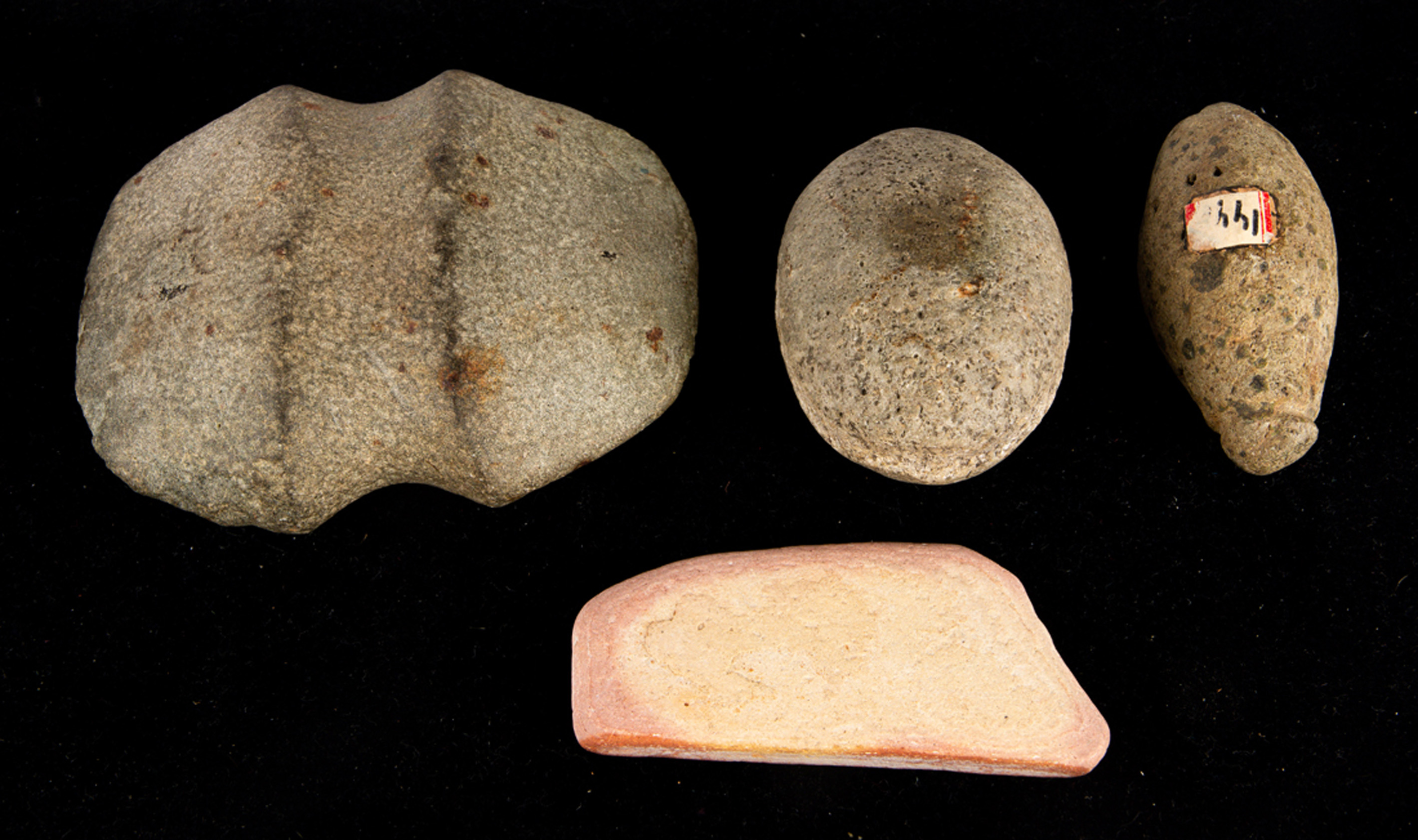 (LOT OF 4) THREE STONE IMPLEMENTS