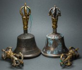 (LOT OF 4) TIBETAN BRONZE RITU