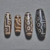(LOT OF 4) TIBETAN STYLE DZI B