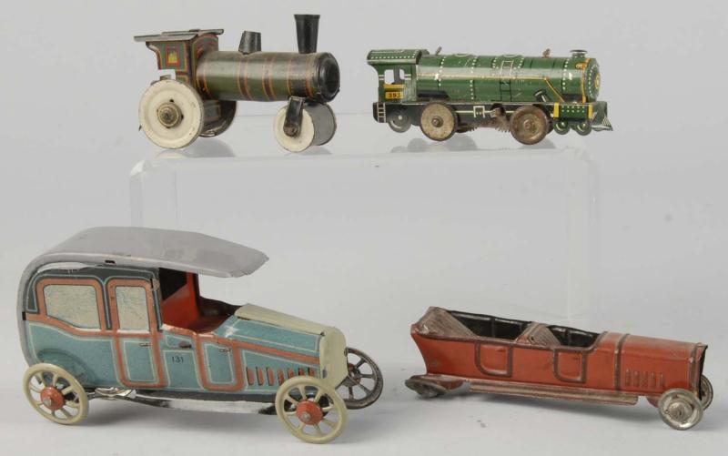 Lot of 4: Tin Litho Vehicle Penny