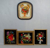 Lot of 4 tinsel pictures to in
