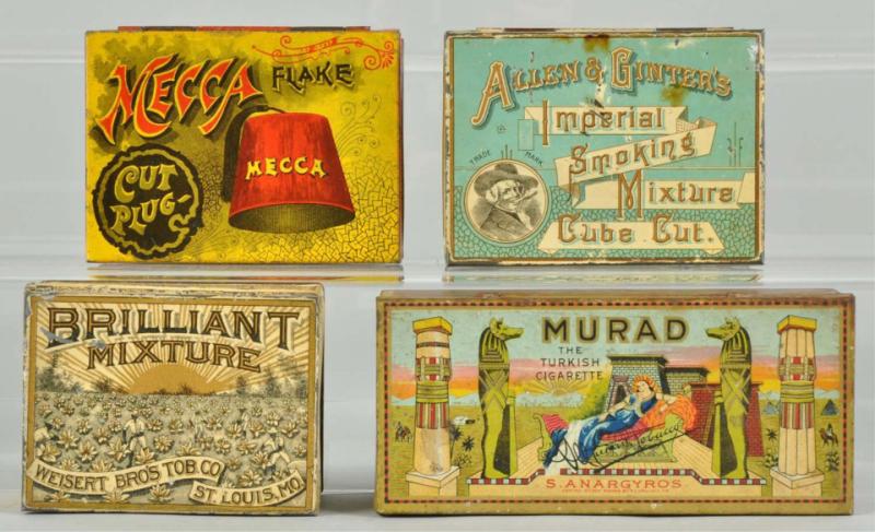 Lot of 4: Tobacco Tins.  Includes