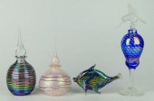 LOT OF 4 VINTAGE ART GLASS SCE