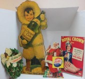 LOT OF 4 VINTAGE CARDBOARD ADV