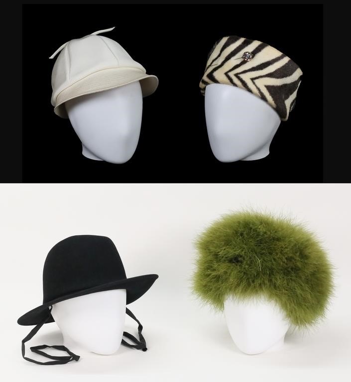 LOT OF 4 VINTAGE WOMENS HATSLot