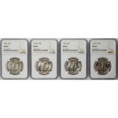 (LOT OF 4) WALKING LIBERTY 50C