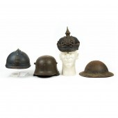 (LOT OF 4) WORLD WAR I HELMET