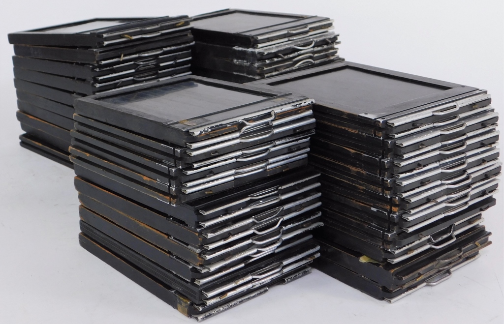 LOT OF 40 4X5" WOOD FRAME FILM