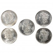 (LOT OF 5) 1878S MORGAN SILVER
