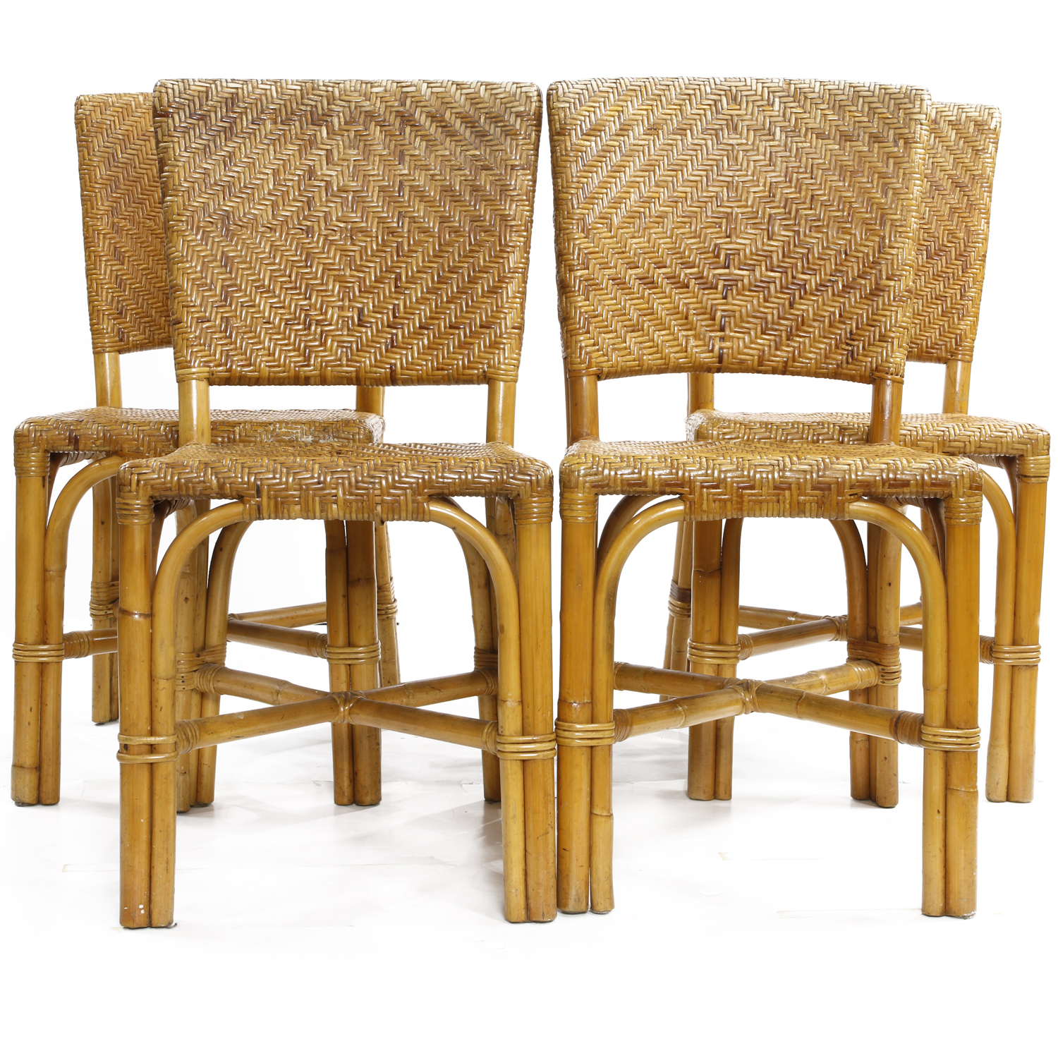 (LOT OF 5) A RATTAN LUNCHEON