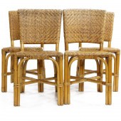 (LOT OF 5) A RATTAN LUNCHEON S
