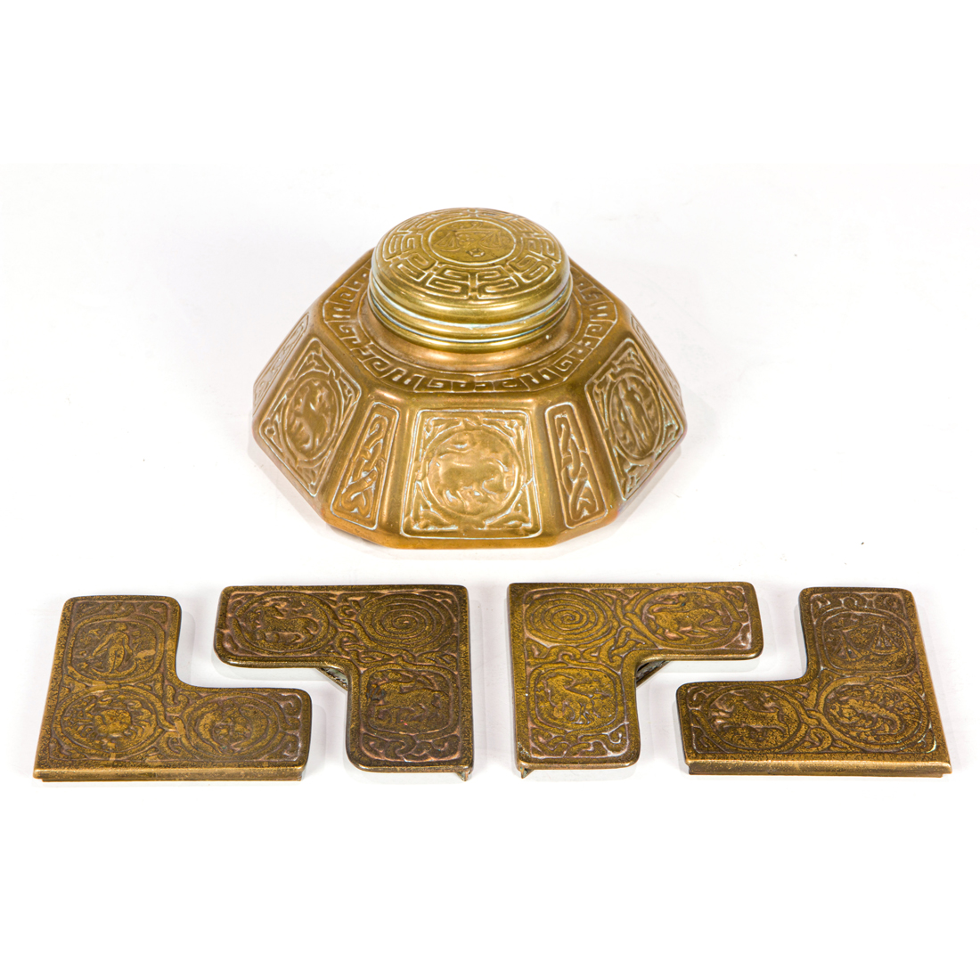 (LOT OF 5) A TIFFANY STUDIOS GILT