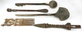 (LOT OF 5) AFRICAN CARVED WOOD