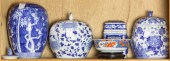 (LOT OF 5) ASIAN BLUE AND WHIT