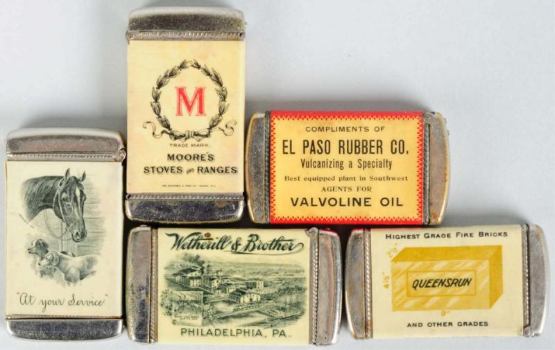 Lot of 5: Assorted Match Safes. 