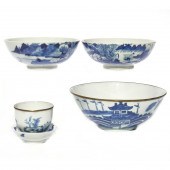 (LOT OF 5) BLEU DE HUE PORCELA