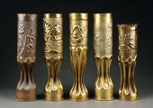 LOT OF 5: BRASS BULLET SHELL T