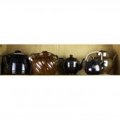 (LOT OF 5) CERAMIC TEAPOTS, CO