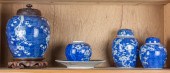(LOT OF 5) CHINESE BLUE AND WH