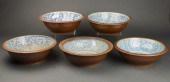 (LOT OF 5) CHINESE BLUE AND WH