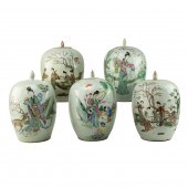 (LOT OF 5) CHINESE FAMILLE ROS