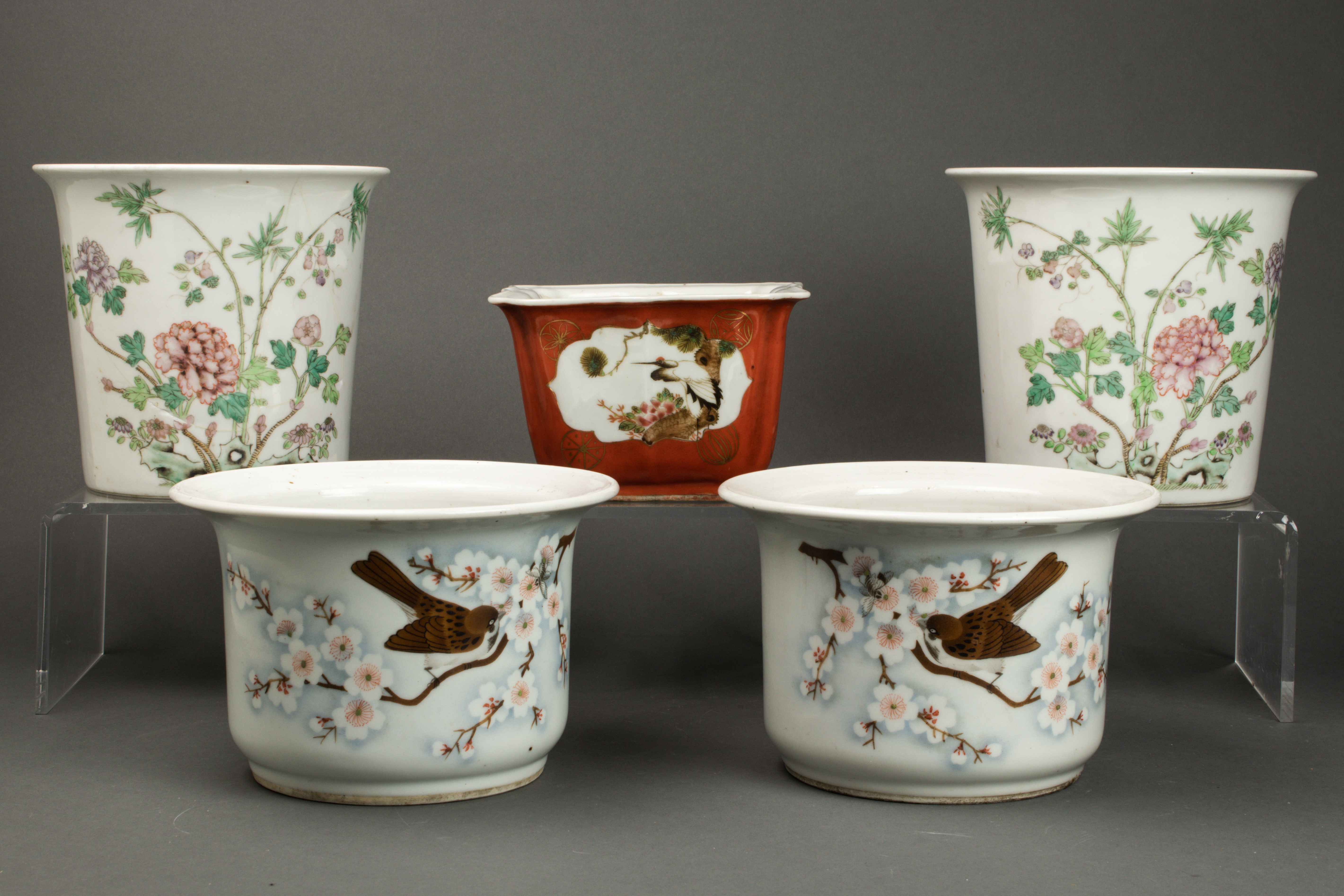 (LOT OF 5) CHINESE FAMILLE ROSE