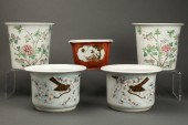 (LOT OF 5) CHINESE FAMILLE ROS