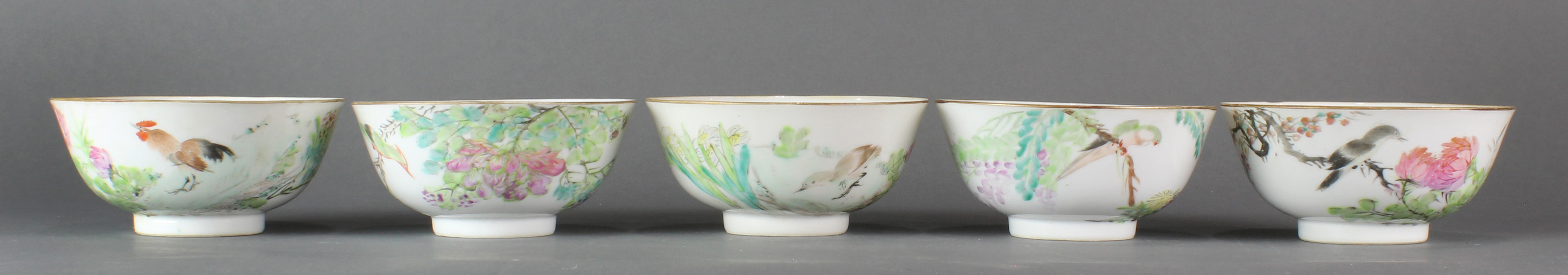 (LOT OF 5) CHINESE FAMILLE ROSE