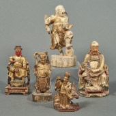 (LOT OF 5) CHINESE GILT LACQUE