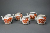 (LOT OF 5) CHINESE IRON-RED PA