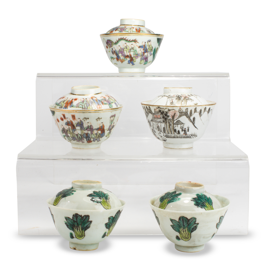 (LOT OF 5) CHINESE PORCELAIN TEA