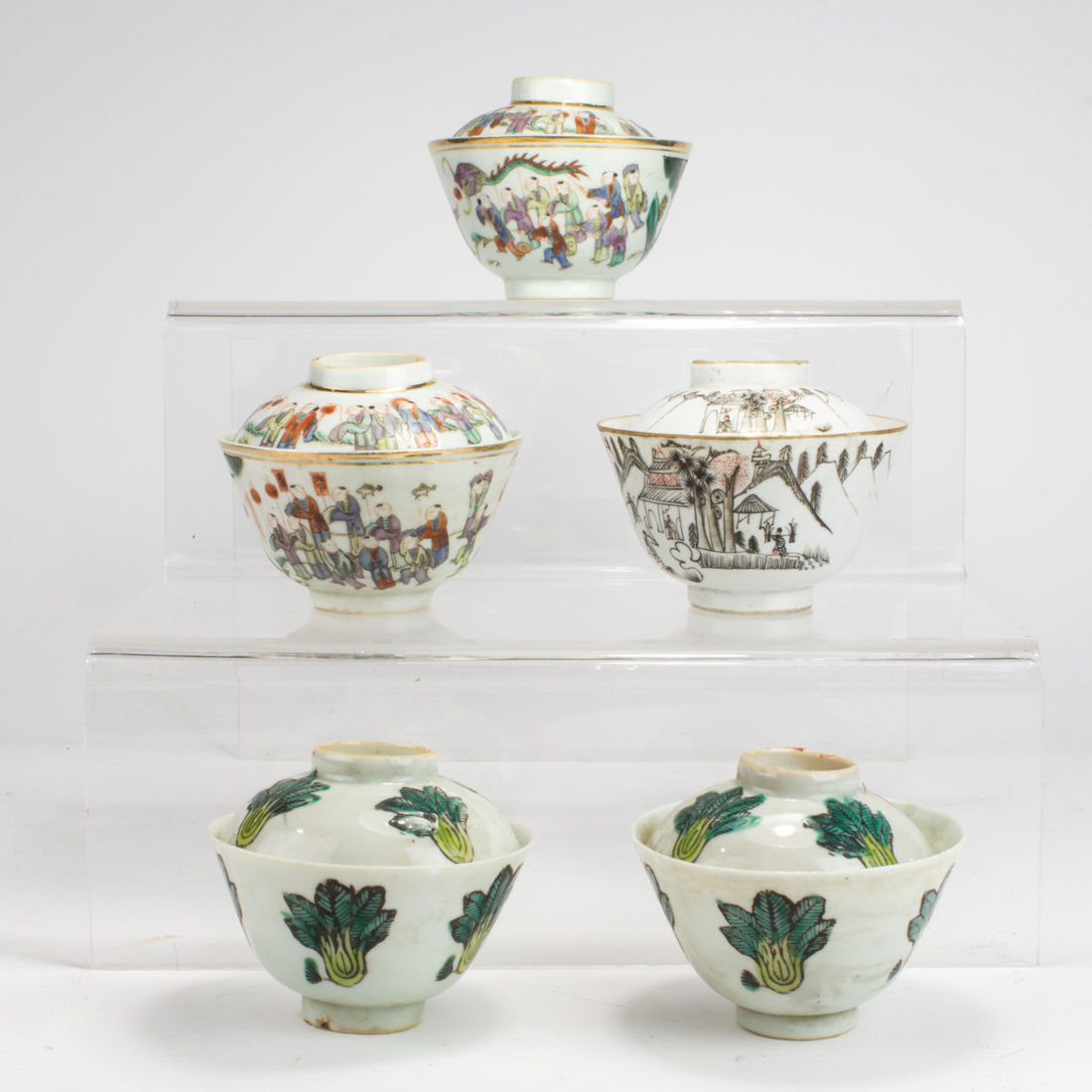 (LOT OF 5) CHINESE PORCELAIN TEA