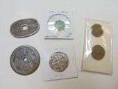 LOT OF 5 COINS, SILVER SPANISH