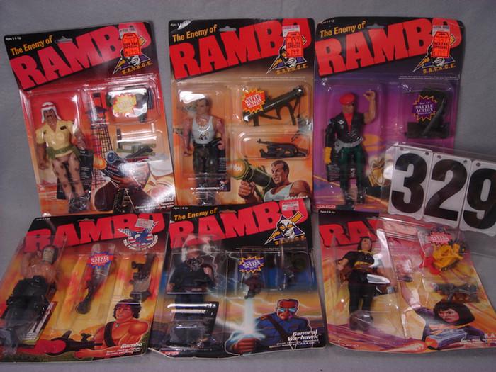 Lot of 5 Coleco Rambo Figures, mint