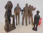 LOT OF 5 FIGURES, CARVED WOOD