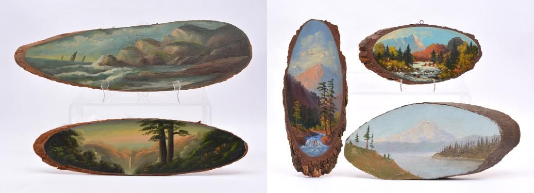 LOT OF 5.  FOUR MT. LANDSCAPES &
