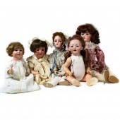 (LOT OF 5) GERMAN BISQUE HEAD