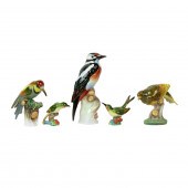 (LOT OF 5) HEREND PORCELAIN BI