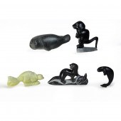 (LOT OF 5) INUIT SOAPSTONE GRO